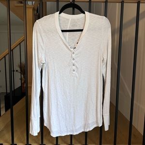 White Aerie Distressed Henley Long Sleeve